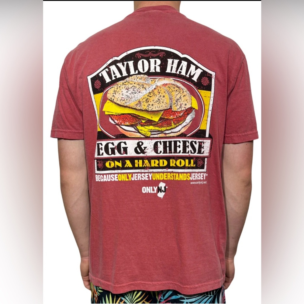 Taylor Ham Egg & Cheese T-Shirt- Crimson